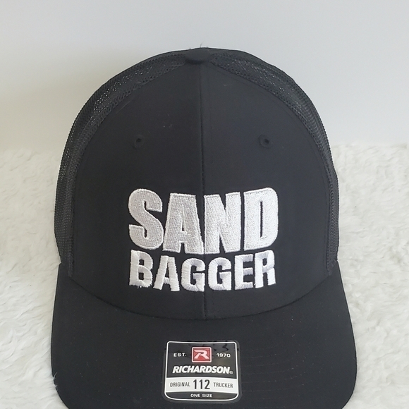 NWT Richardson Style 112 Sand Bagger Black Mesh Trucker Hat Cap - Picture 11 of 14